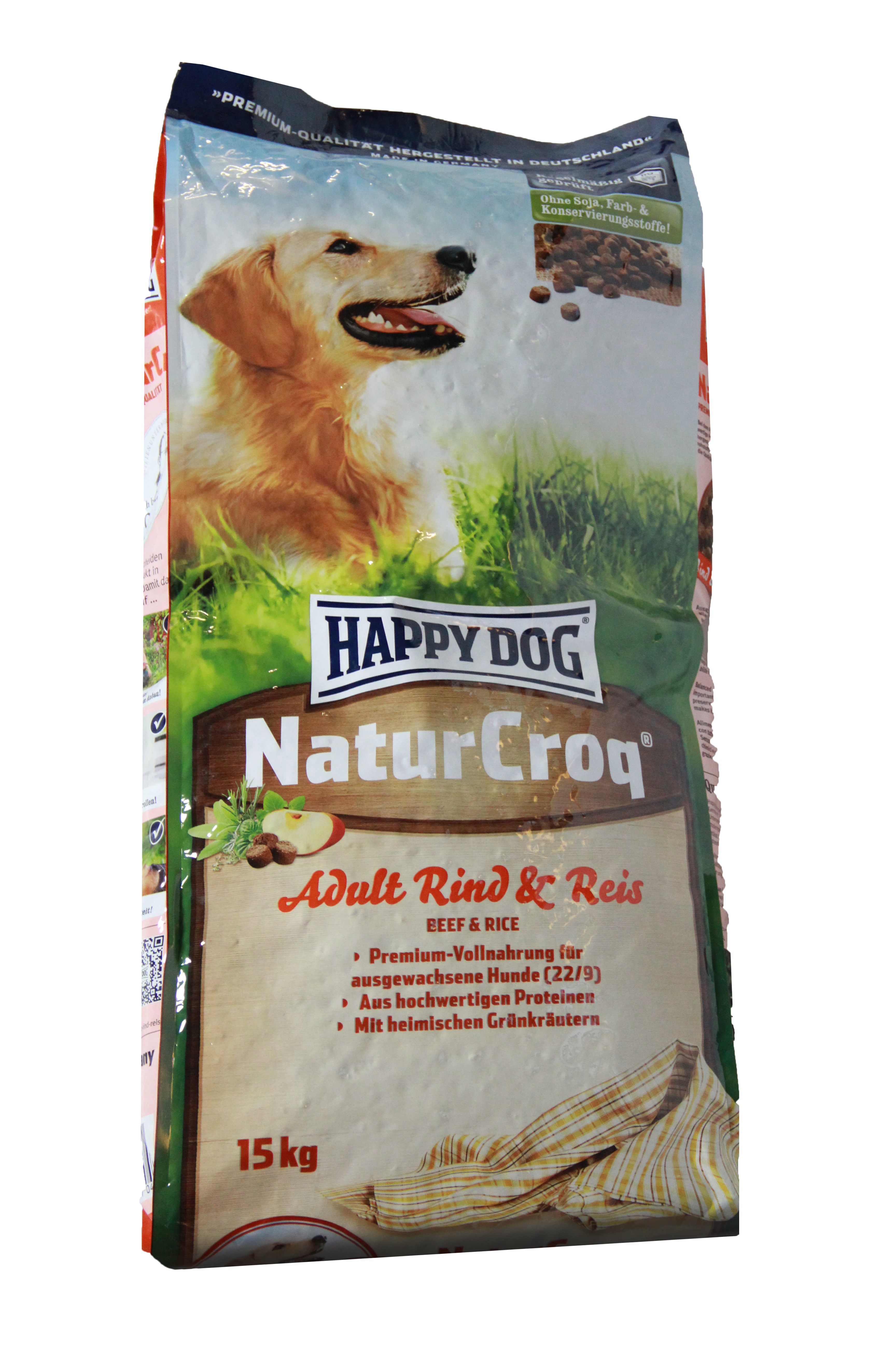 Happy Dog NaturCroq Rind mit Reis Hundefutter