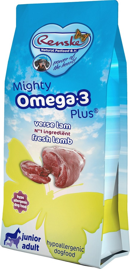 Renske Mighty Omega 3 Plus Junior Adult Lamm & Reis Hundefutter