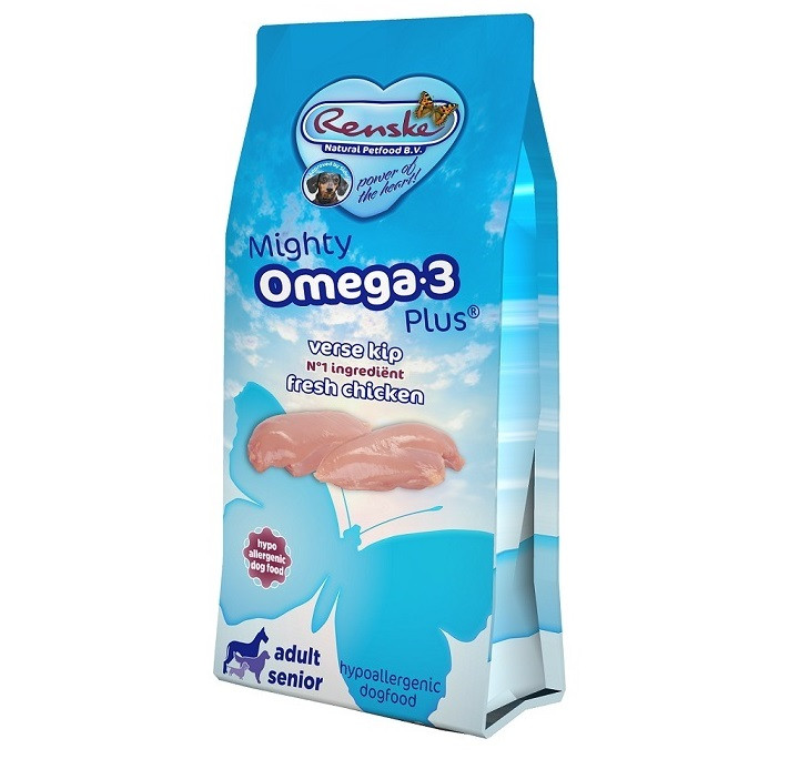 Renske Mighty Omega 3 Plus Adult Senior Huhn & Reis Hundefutter