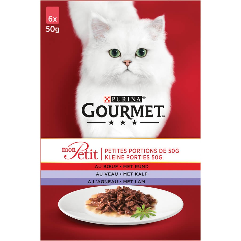 Gourmet Mon Petit Fleisch (6x50g) Katzenfutter