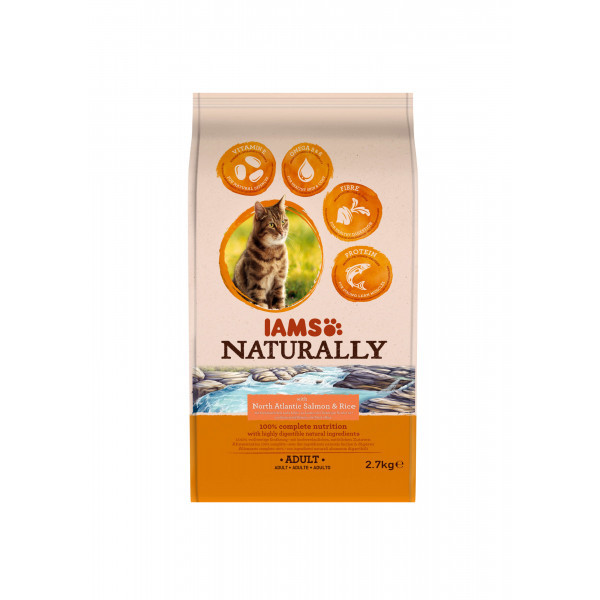 Iams Naturally Adult Lachs & Reis Katzenfutter