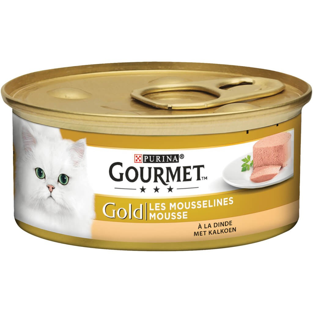 Gourmet Gold Mousse Kalkoen + Rund Combipack Kattenvoer