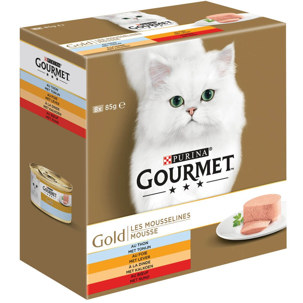 Gourmet Gold 8-Pack Mousse Combipack kattenvoer (96 x 85 g)