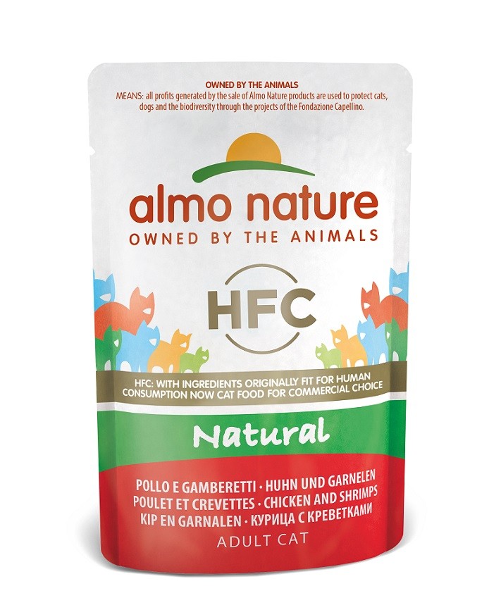 Almo Nature HFC Natural Huhn mit Garnelen Katzen-Nassfutter (55 g)