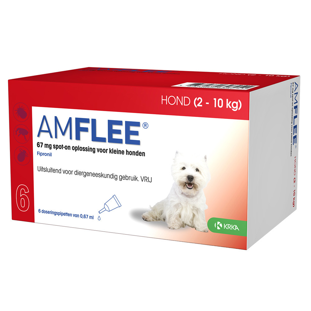 Amflee 67 mg spot-on hond S 6 pipetten