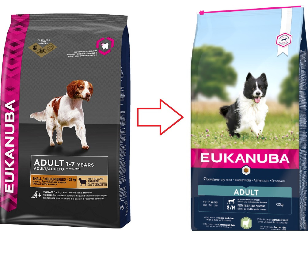 Eukanuba Adult Kleine/Mittelgroβe Rassen mit Lamm & Reis Hundefutter