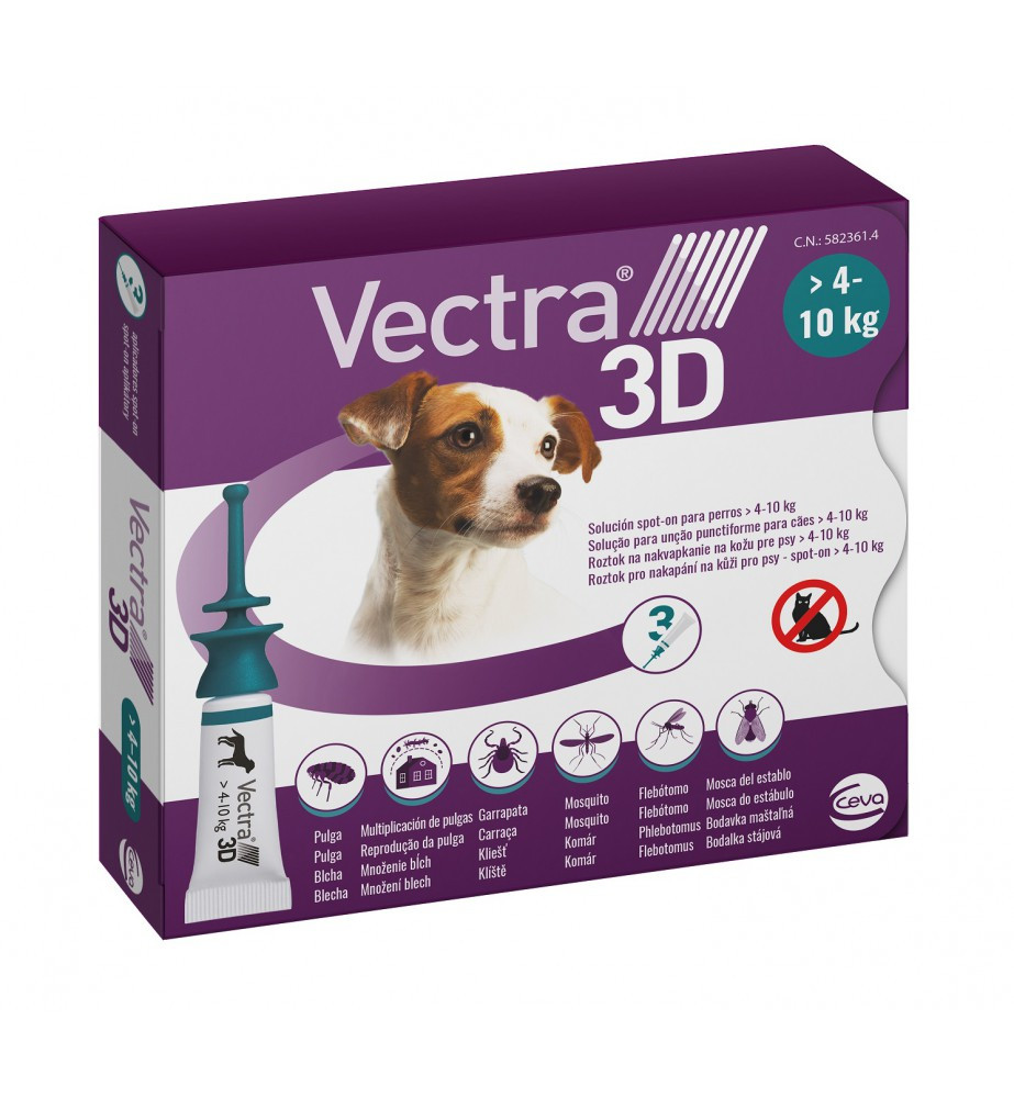 Vectra 3D S Spot-on hond 4 - 10 kg (3 pipetten)