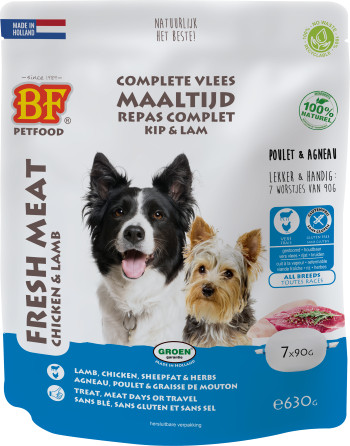 BF Petfood Frischfleisch Huhn mit Lamm Hundefutter (Portionspackungen)