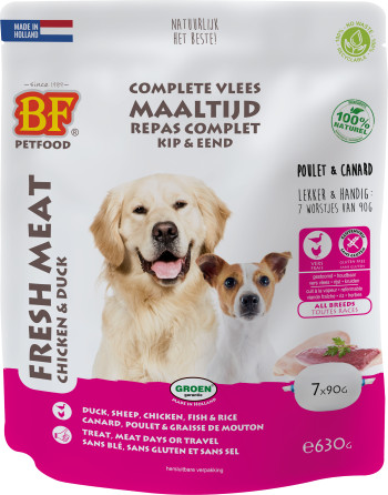 BF Petfood Frischfleisch Huhn mit Ente Hundefutter (Portionspackungen)