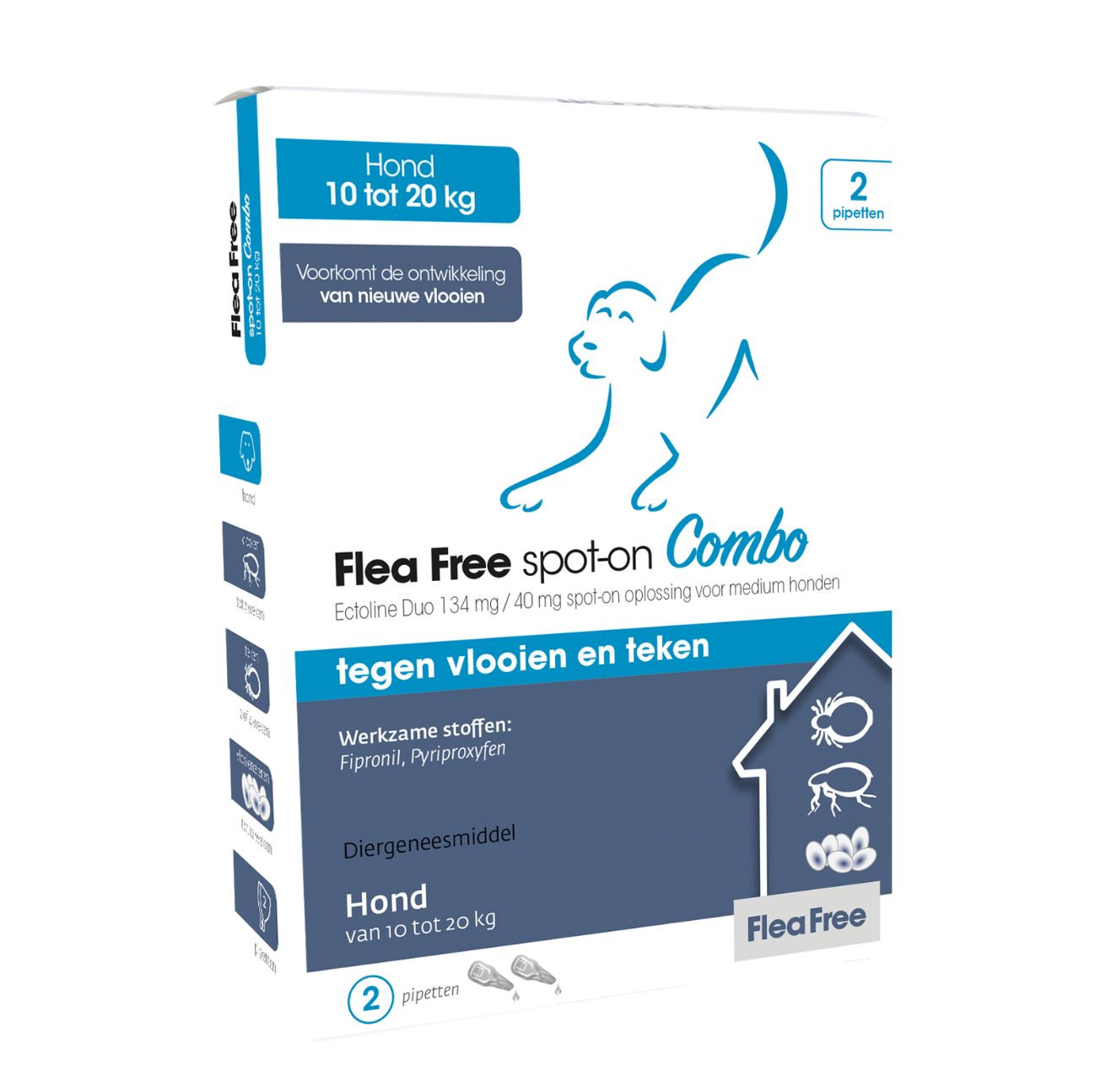 Flea Free Ectoline Duo Hond voor honden van 10 tot 20 kg