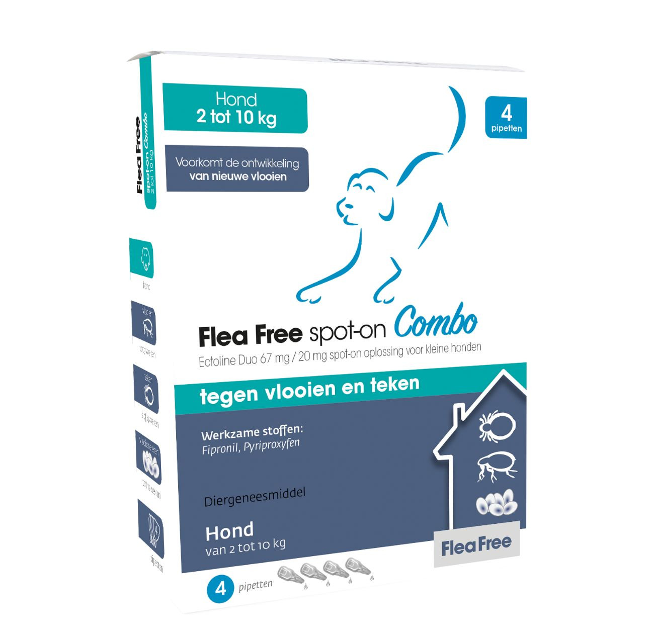 Flea Free Ectoline Duo Hond voor honden van 2 tot 10 kg