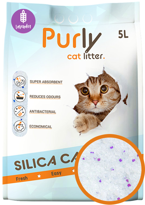 Purly Silica kattengrit Lavender