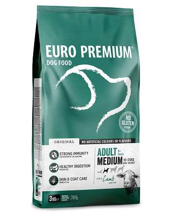 Euro Premium Adult Medium mit Lamm & Reis Hundefutter