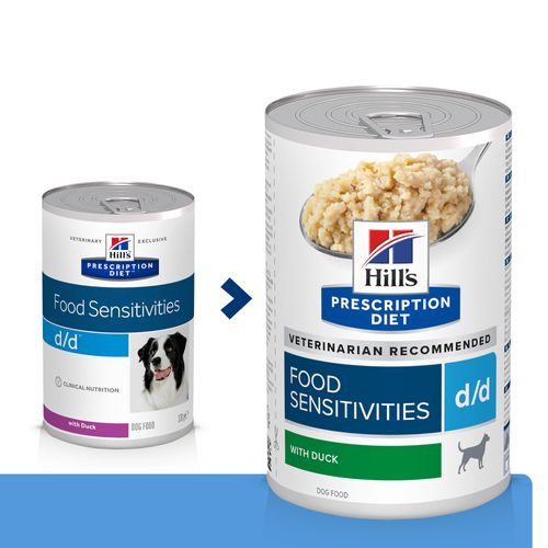 Hill's Prescription Diet D/D Food Sensitivities Nassfutter für Hunde mit Ente und Reis (Dose)