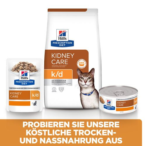 Hill's Prescription Diet K/D Kidney Care Nassfutter für Katzen mit Rind (Frischebeutel)