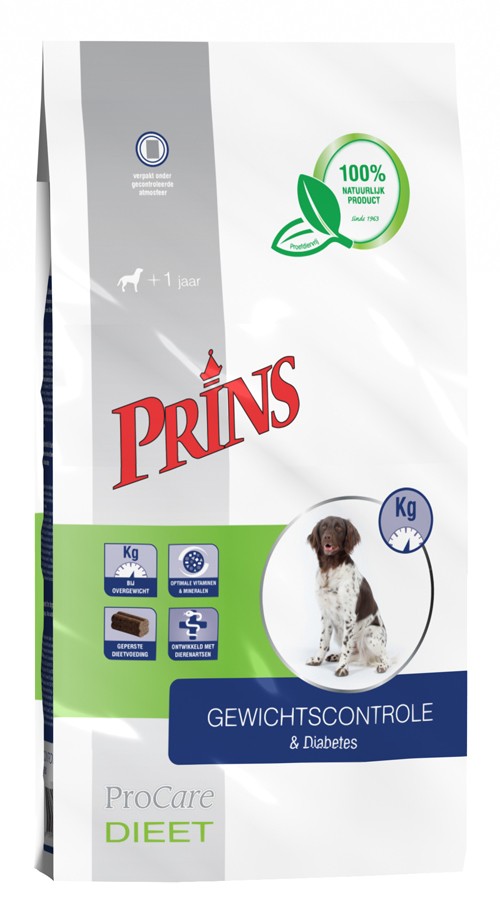 Prins Procare Dieet Gewichtscontole & Diabetes voor de hond