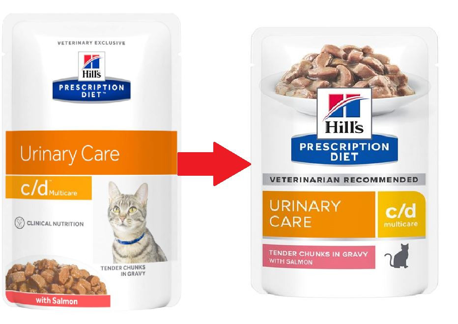 Hill's Prescription C/D Multicare Urinary Care mit Lachs Katzen-Nassfutter (Frischebeutel)