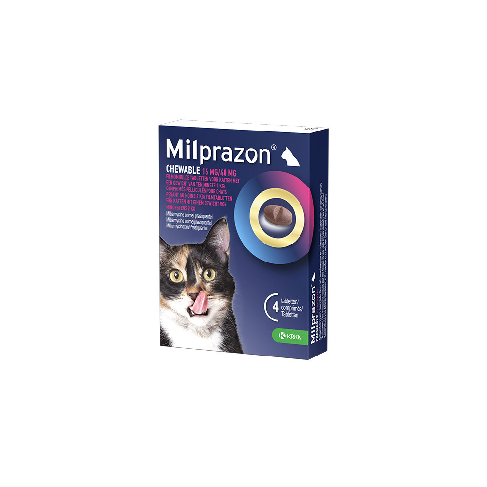 Milprazon Chewable 16 mg / 40 mg grote kat