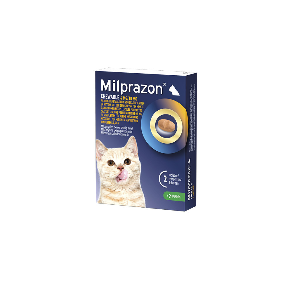 Milprazon Chewable 4 mg / 10 mg kitten en kleine kat