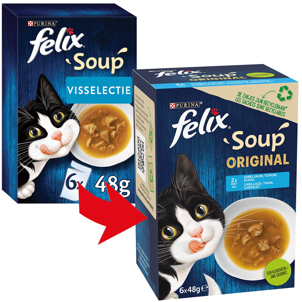 Felix Soup Visselectie Kattensoep 6 x 48 g