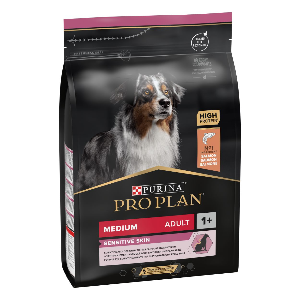 Pro Plan Adult Medium Sensitive Skin Salmon Optiderma Hundefutter