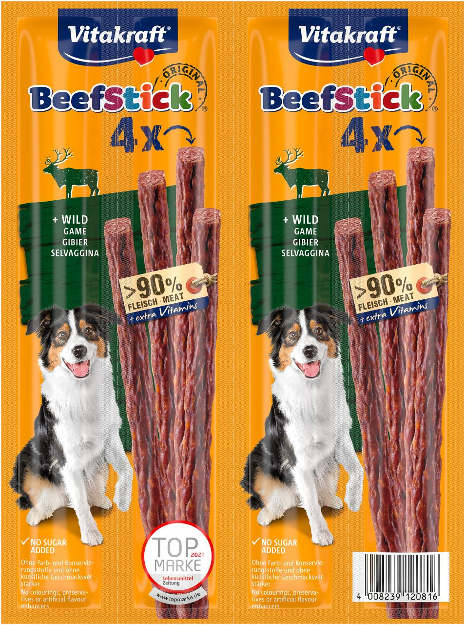 Vitakraft Beefstick met wild hondensnack (4 st.)