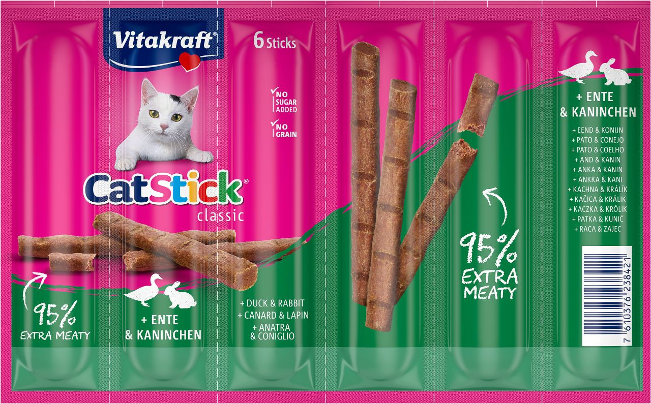 Vitakraft Catstick Classic Ente & Kaninchen Katzensnack