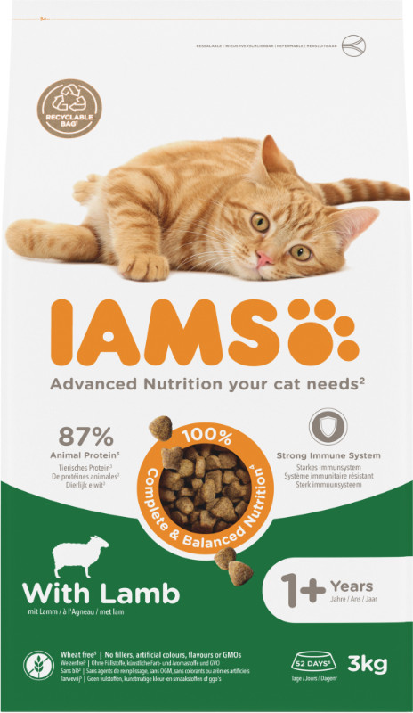 Iams For Vitality Adult Lam kattenvoer