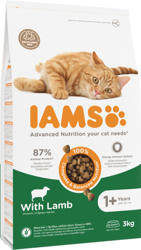 Iams For Vitality Adult Lam kattenvoer