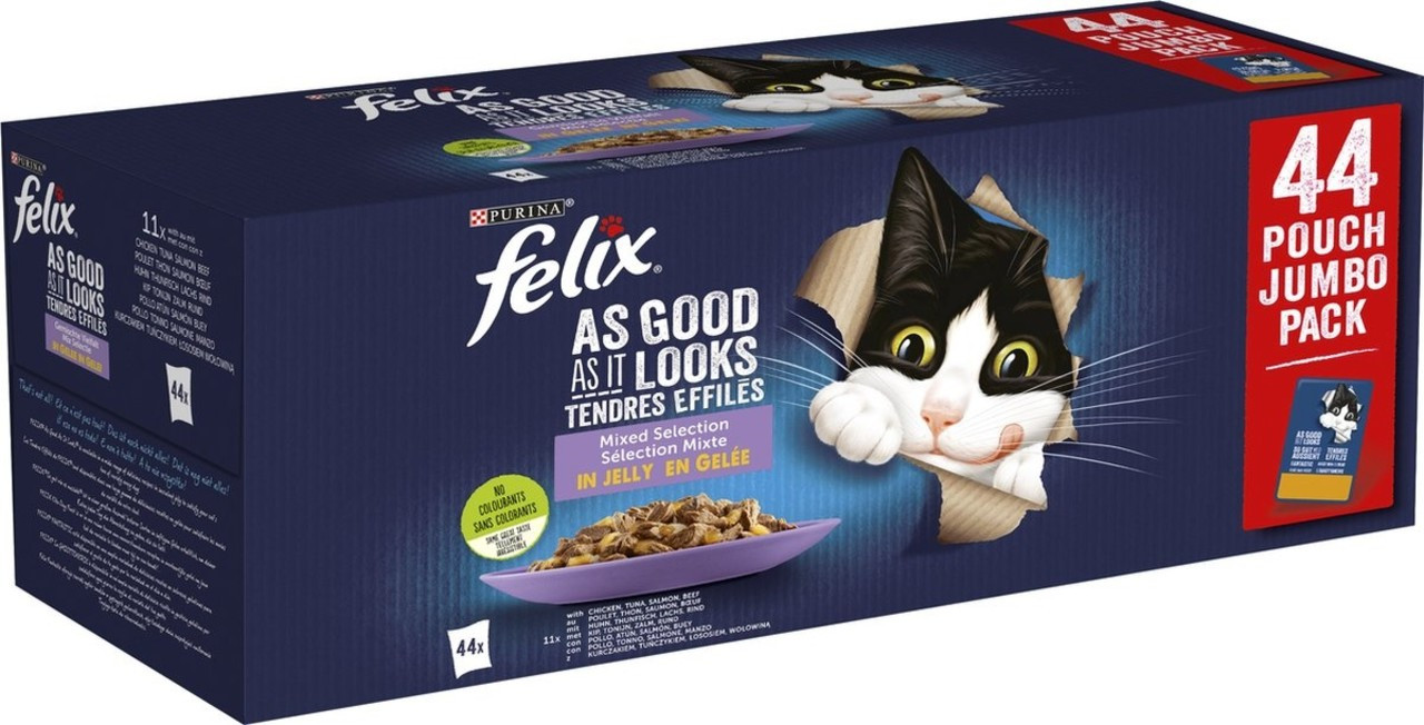 PURINA® FELIX Elke Dag Feest Mix Selectie in Gelei 44x85g