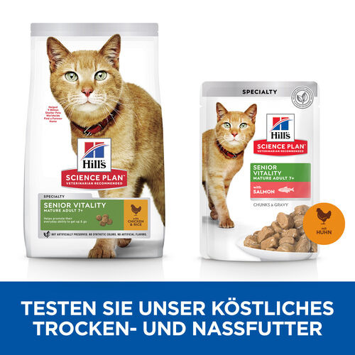 Hill's Mature Adult Senior Vitality Huhn Reis Katzenfutter