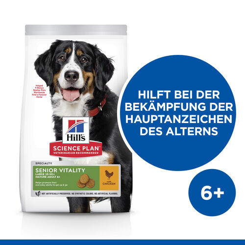 Hill's Adult 7+ Youthful Vitality Large Breed Kip hond