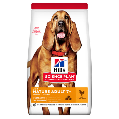 Hill's Mature Adult 7+ Light Medium Huhn Hundefutter