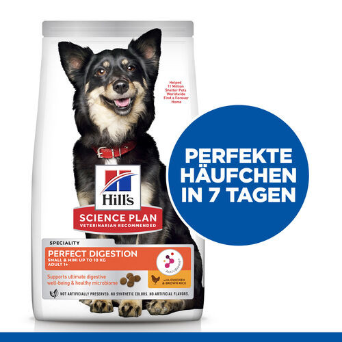 Hill's Adult Perfect Digestion Small&Mini met kip & bruine rijst hondenvoer