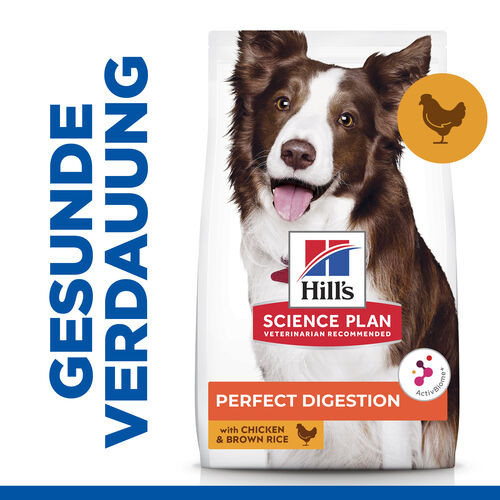 Hill's Adult Perfect Digestion Medium met kip & bruine rijst hondenvoer