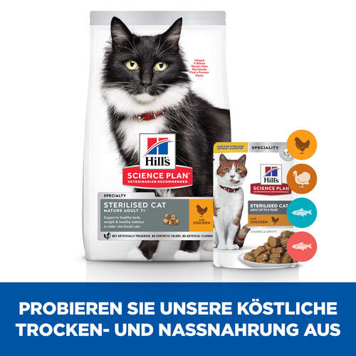 Hill's Mature Adult 7+ Sterilised Huhn Katzenfutter 