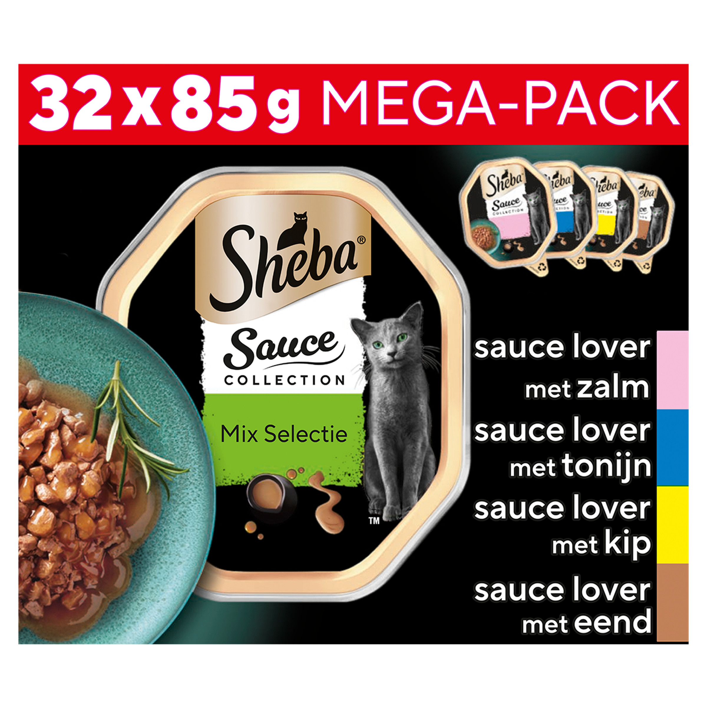 Sheba Sauce Collection Adult Mix Selectie natvoer kat (85g)