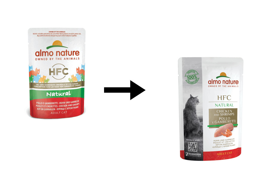 Almo Nature HFC Natural Huhn mit Garnelen Katzen-Nassfutter (55 g)