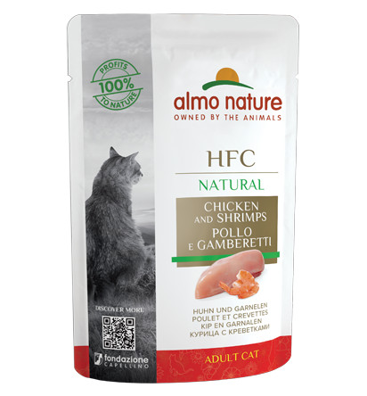 Almo Nature HFC Natural Huhn mit Garnelen Katzen-Nassfutter (55 g)