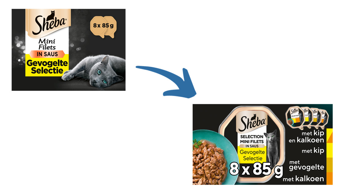 Sheba Mini Filets Geflügel Selection in Sauce Katzen-Nassfutter (Schale 85 g)