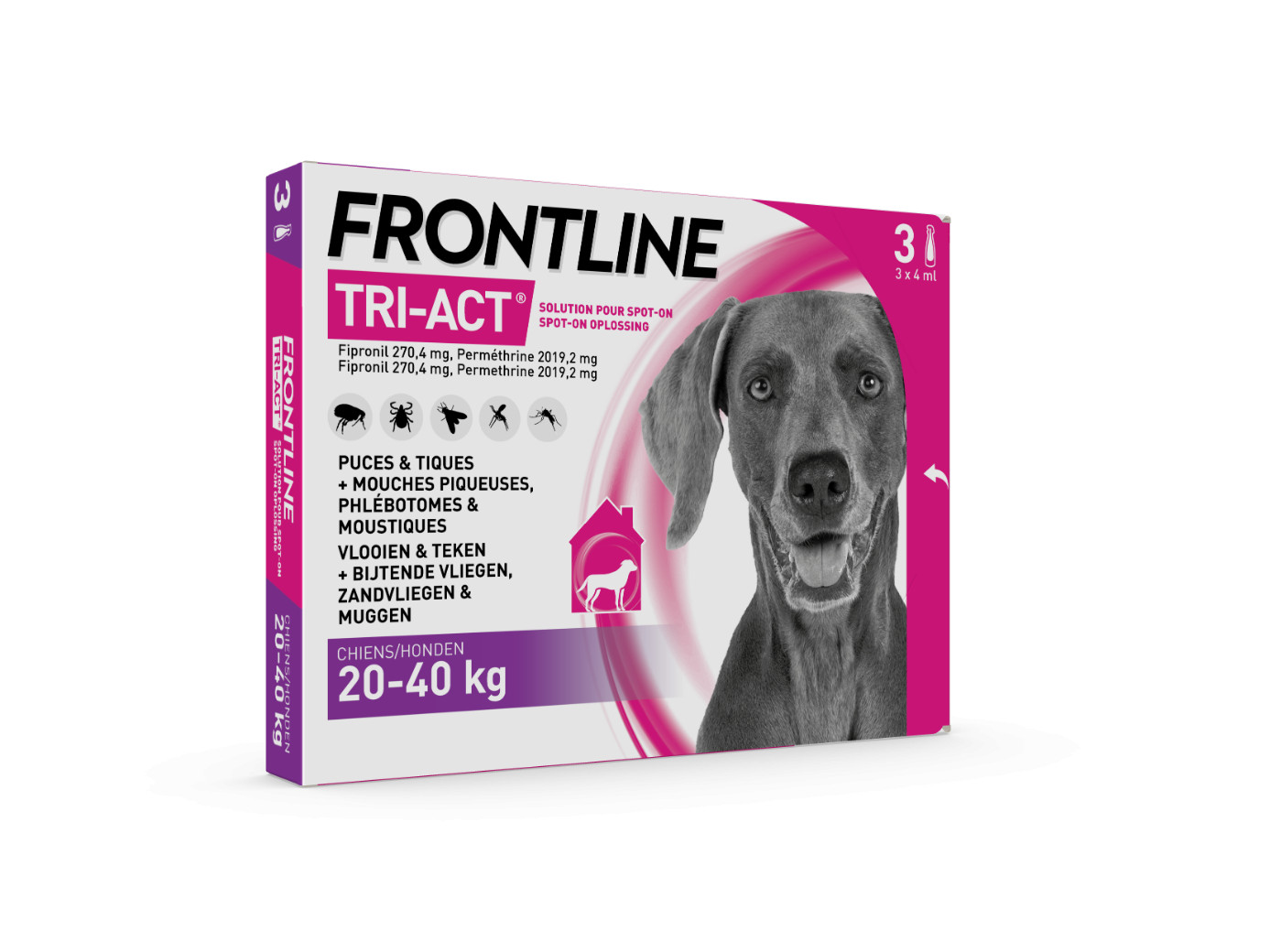 Frontline Tri-Act Spot-on anti-parasiet hond L / 20 - 40 kg