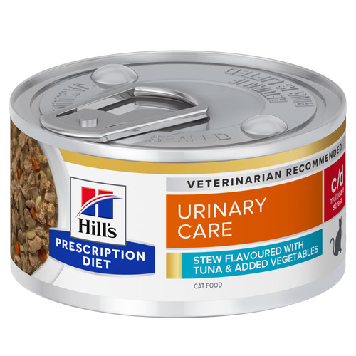 Hill's Prescription Diet C/D Multicare Stress Urinary Care stoofpotje voor kat met tonijnsmaak & groenten blik
