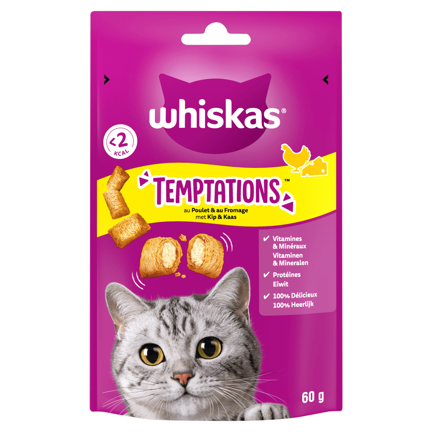 Whiskas Temptations mit Huhn und Käse Katzensnacks