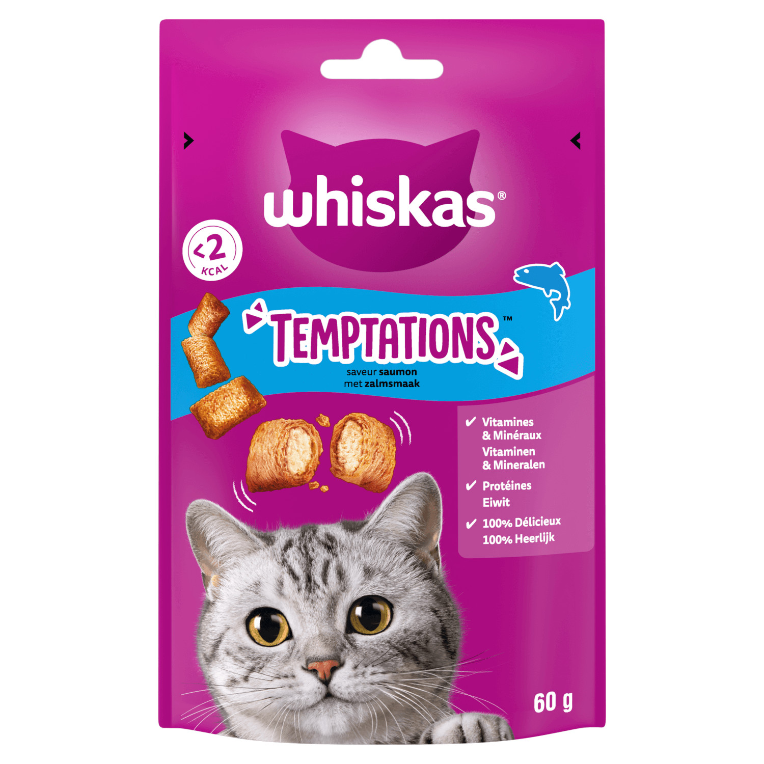 Whiskas Temptations mit Lachsgeschmack Katzensnack
