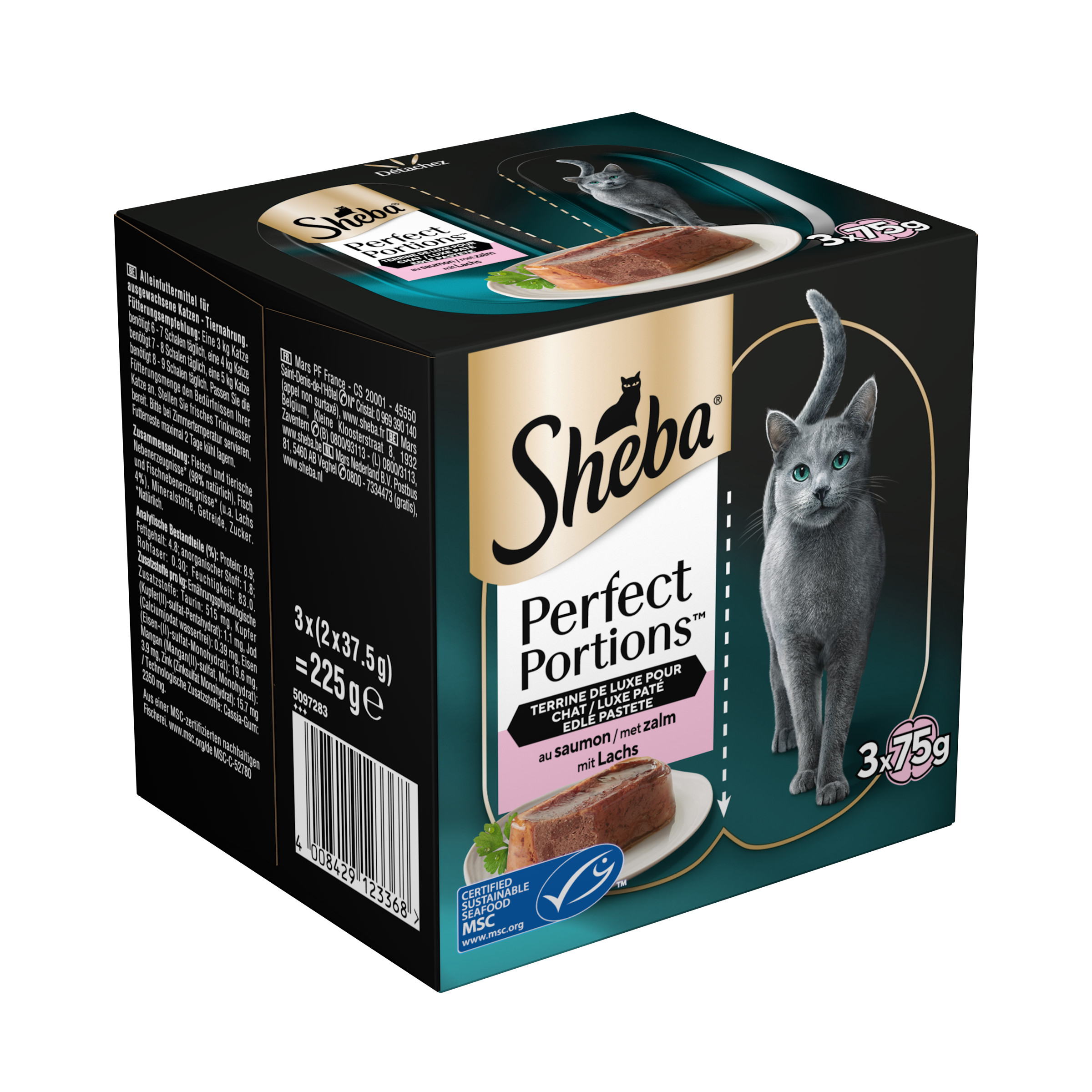 Sheba Perfect Portions Paté met Zalm Kattenvoer