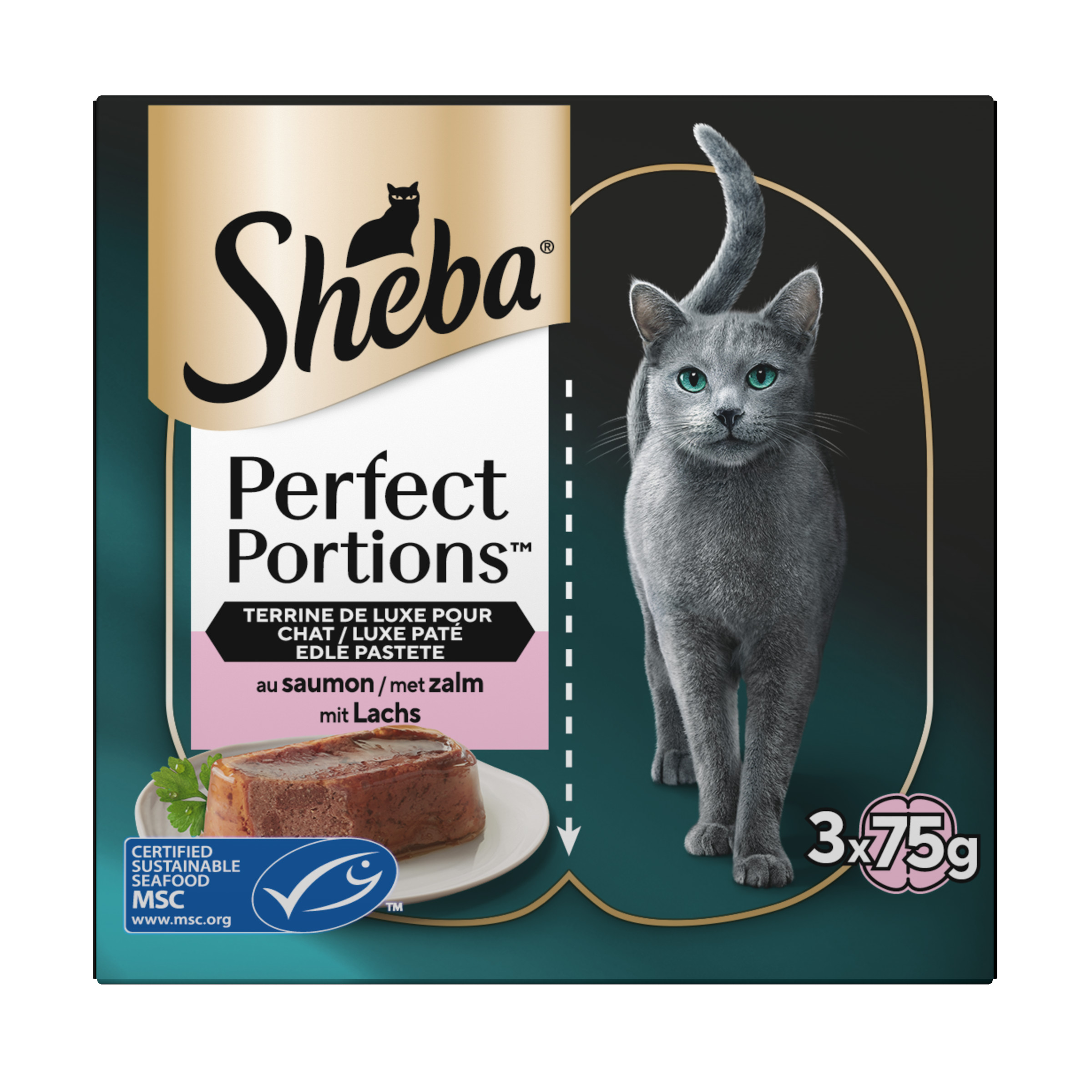 Sheba Perfect Portions Paté met Zalm Kattenvoer