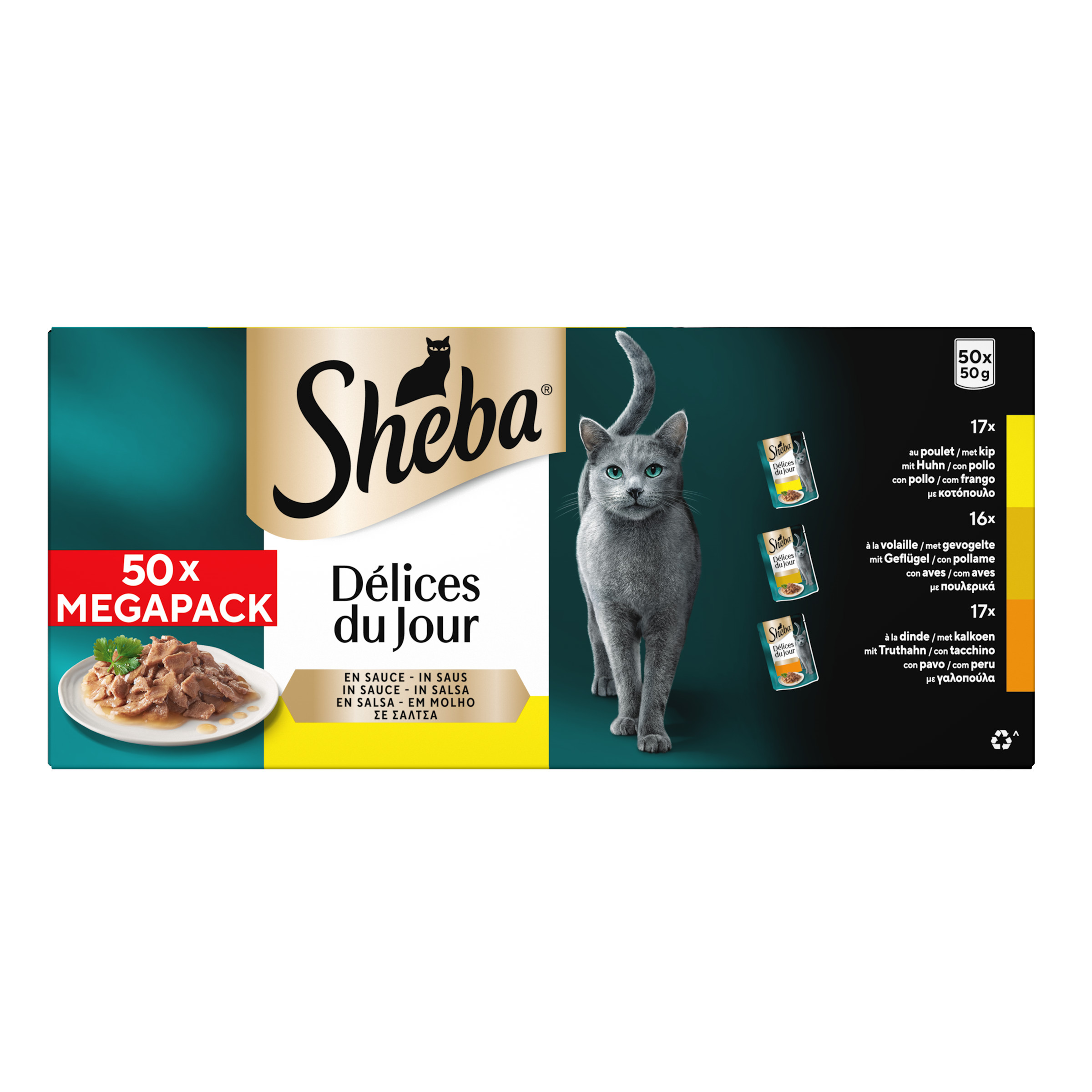 Sheba Delices du Jour Geflügel Variation in Soße für Katzen Multipack (50g)