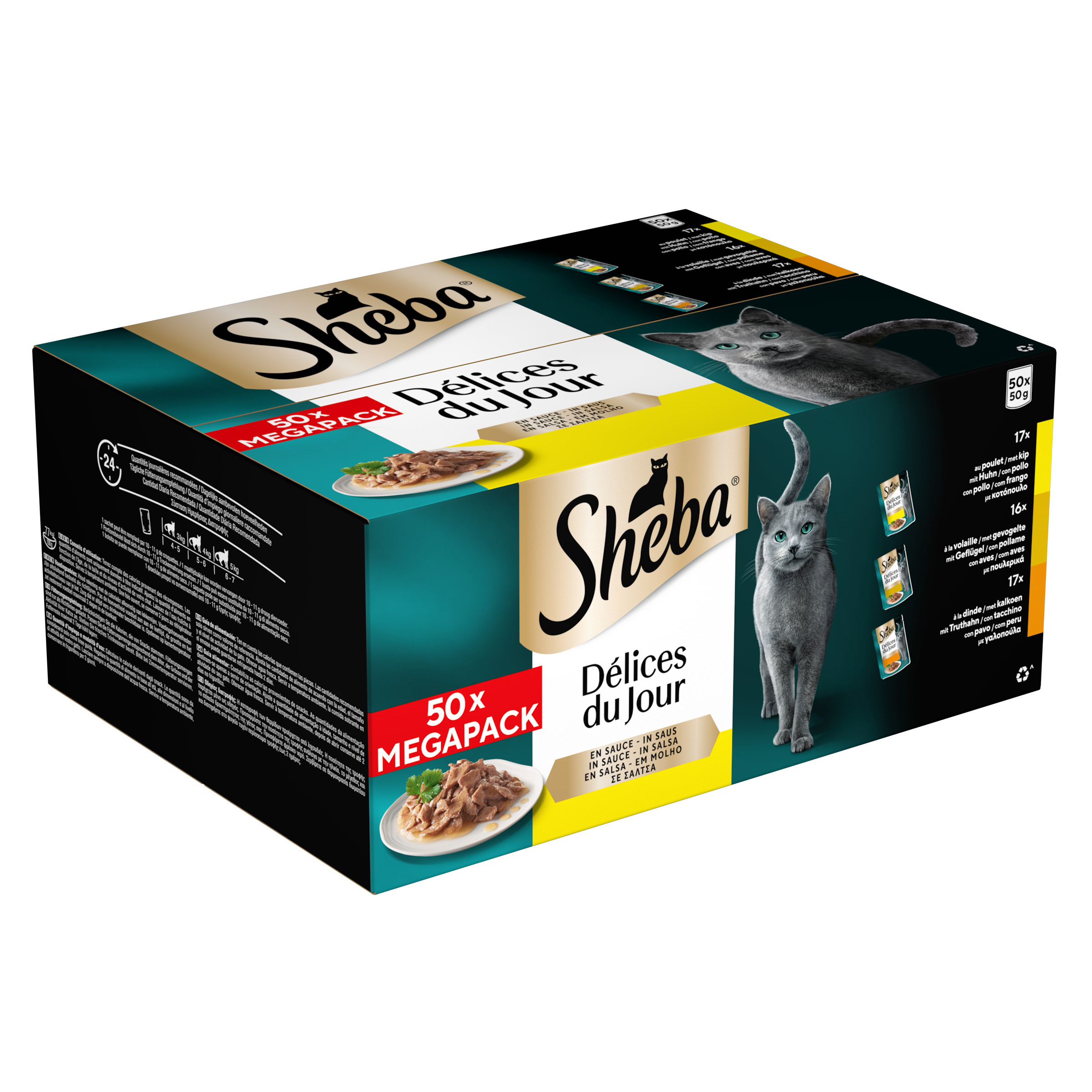 Sheba Delices du Jour Geflügel Variation in Soße für Katzen Multipack (50g)