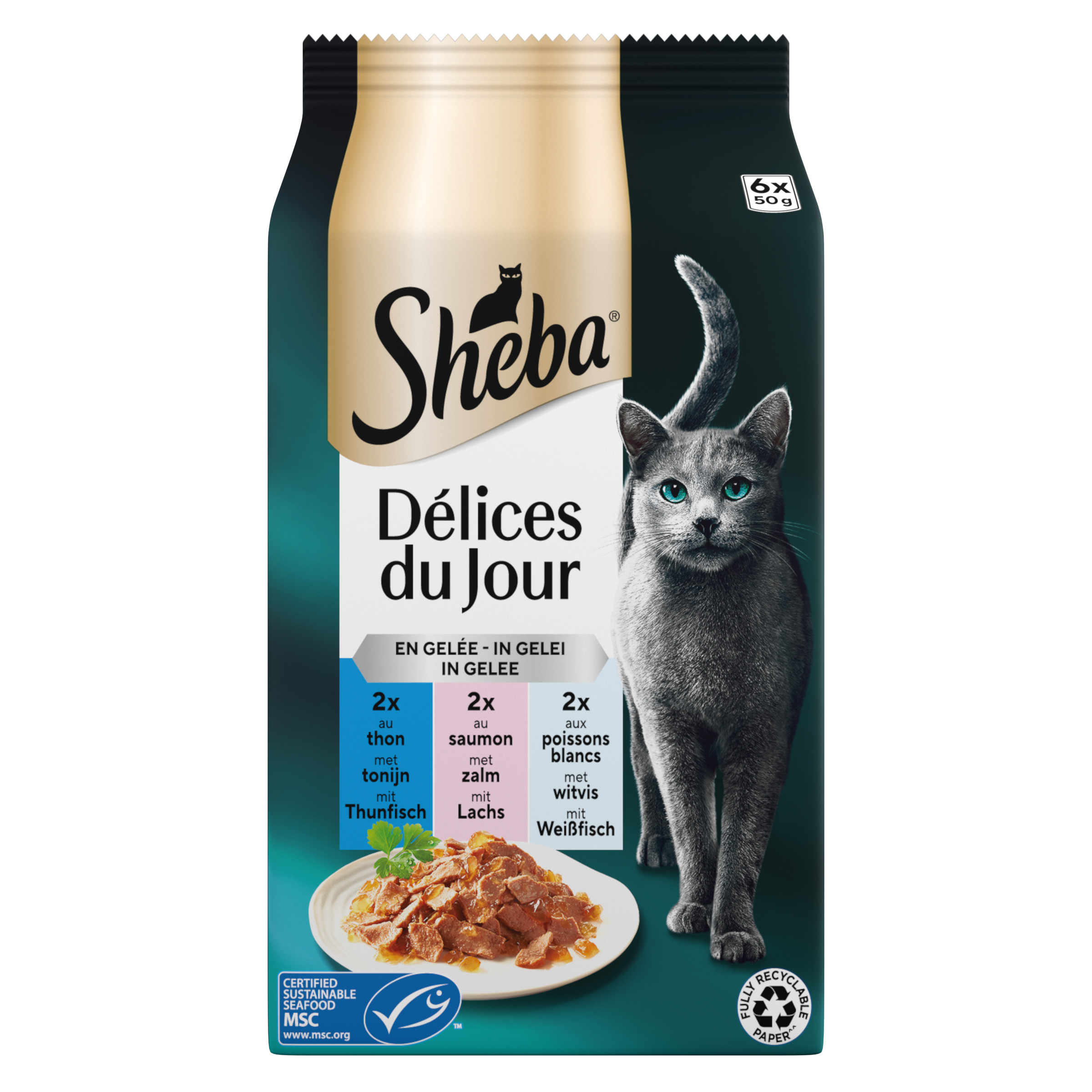 Sheba Délices du Jour Vis in Gelei Nat Kattenvoer