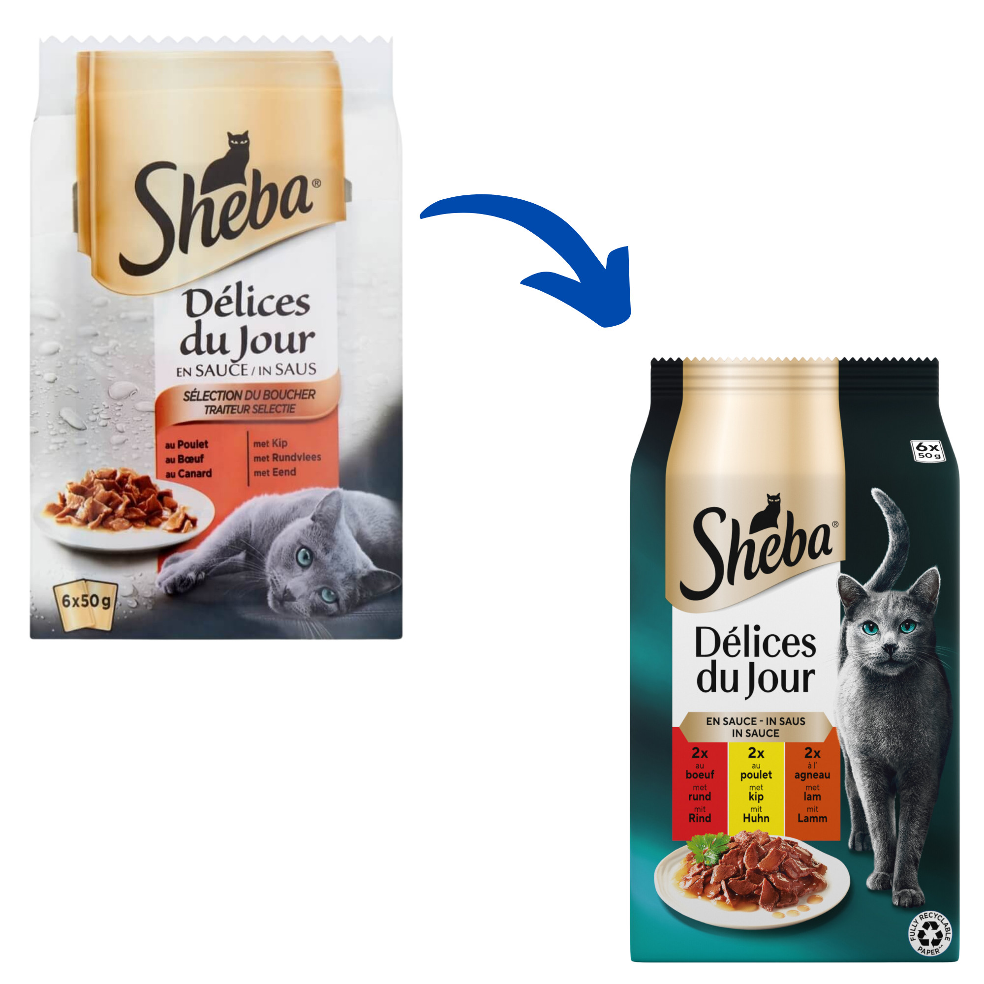 Sheba Délices du Jour Traiteur Selection in Sauce Katzen-Nassfutter (Beutel 50 g)
